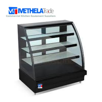 Commercial Food Display Cabinet  4 Tier Curved Glass Cold.